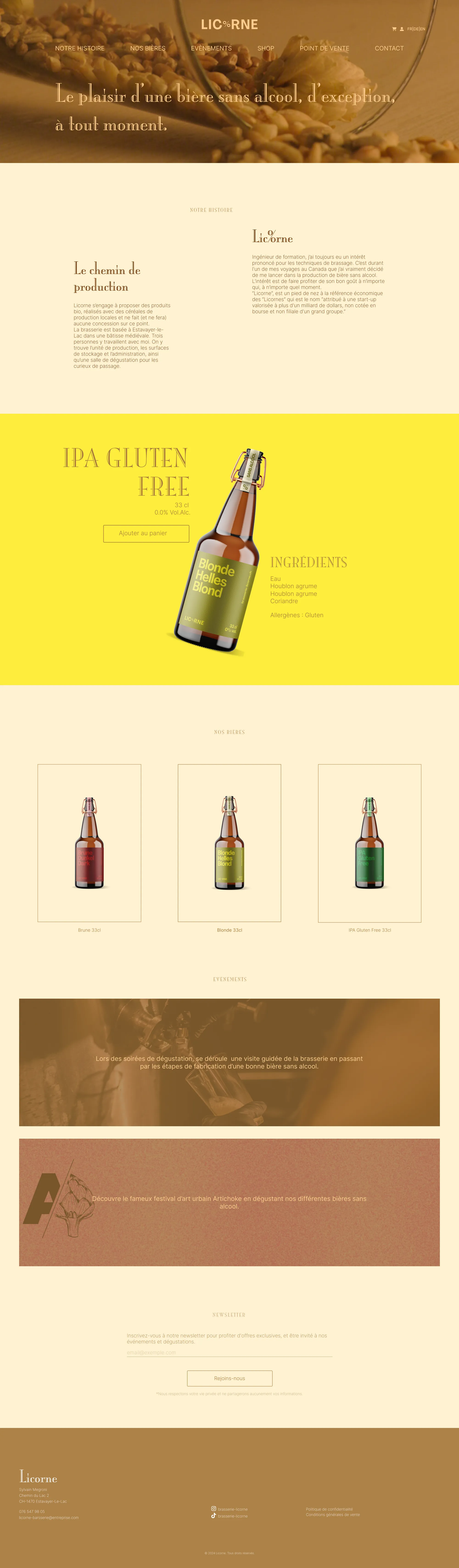 Layout of the web project Licorne