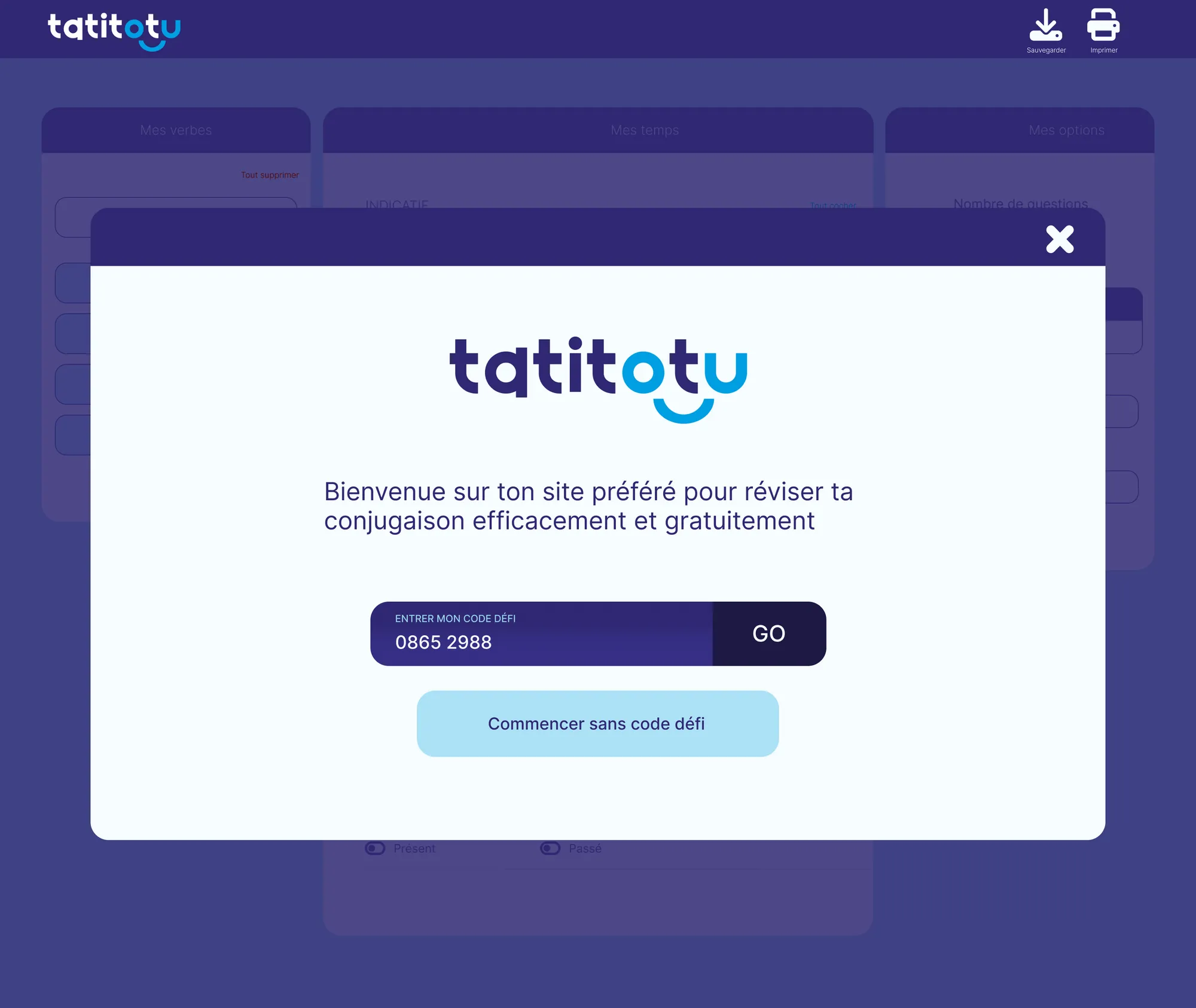 The login of the siteweb “Tatitotu“